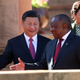 “No, you first.” Xi Jingping with South Africa’s president Cyril Ramaphosa (Reuters/Mike Hutchings)